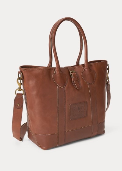 Men's Polo Ralph Lauren Heritage Tumbled Leather Tote Bags | 658231PVT